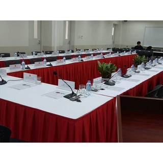 khăn trải bàn hội nghị, váy quây bàn hội nghị (tặng kèm ghim cài)