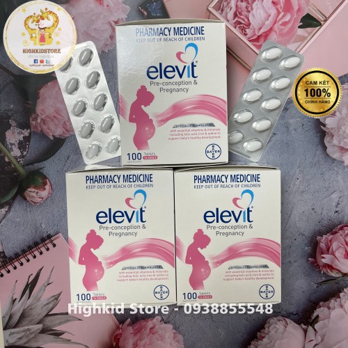 Elevit Úc - Vitamin tổng hợp dành cho bà bầu 100 viên