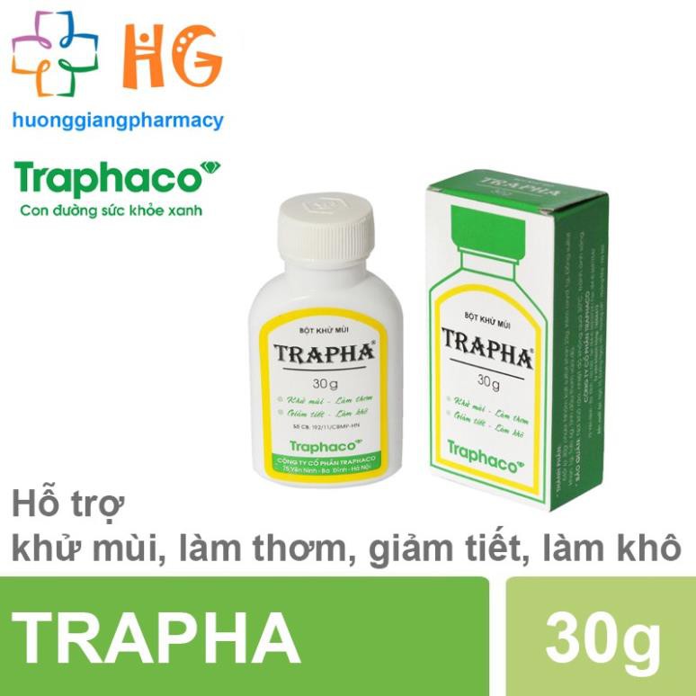 Trapha - Giúp khử mùi, làm thơm, ngăn ngừa các tác nhân gây mùi hôi nách, hôi chân, giảm tiết mồ hôi ở chân và nách