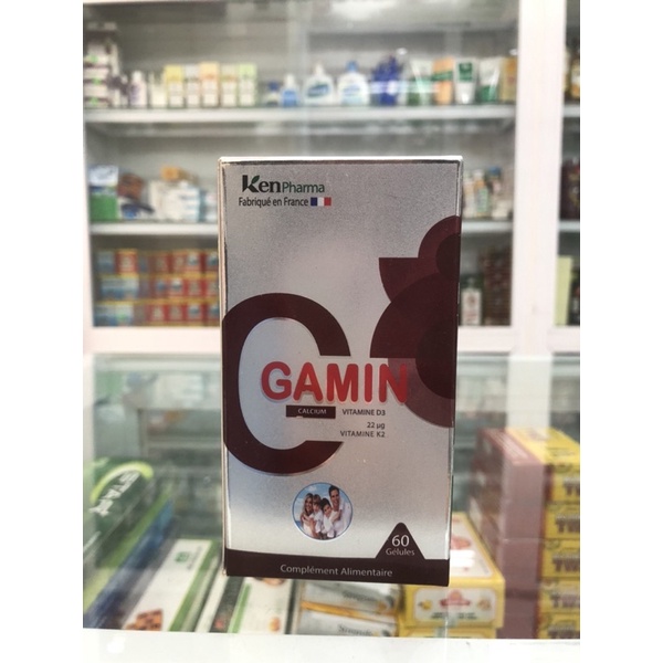 Canxi Gamin xuất xứ từ Pháp-canxi nano kết hợp vitamin D3 và K2 lọ 60 viên