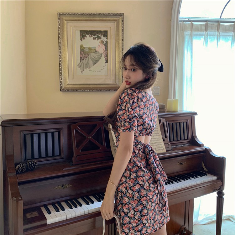 Đầm nữ hoa nhí dáng xòe kiểu a mini Emilyshop