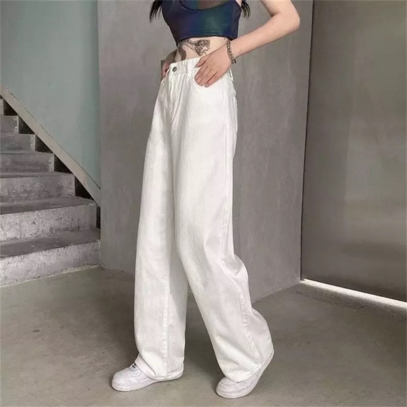Quần Baggy Kaki Nữ Ống Rộng T-A-N Phong Cách Hàn Quốc Qkkt màu kem ảnh thật