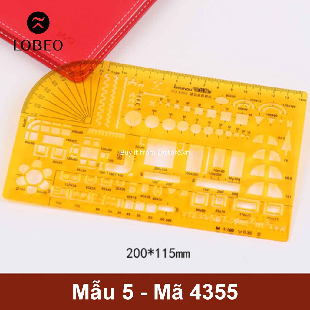 [ LỖ STORE ] Thước khuôn vẽ hình học chuyên nghiệp