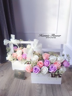 [Hannie Flower] Giỏ hoa sáp phối bi