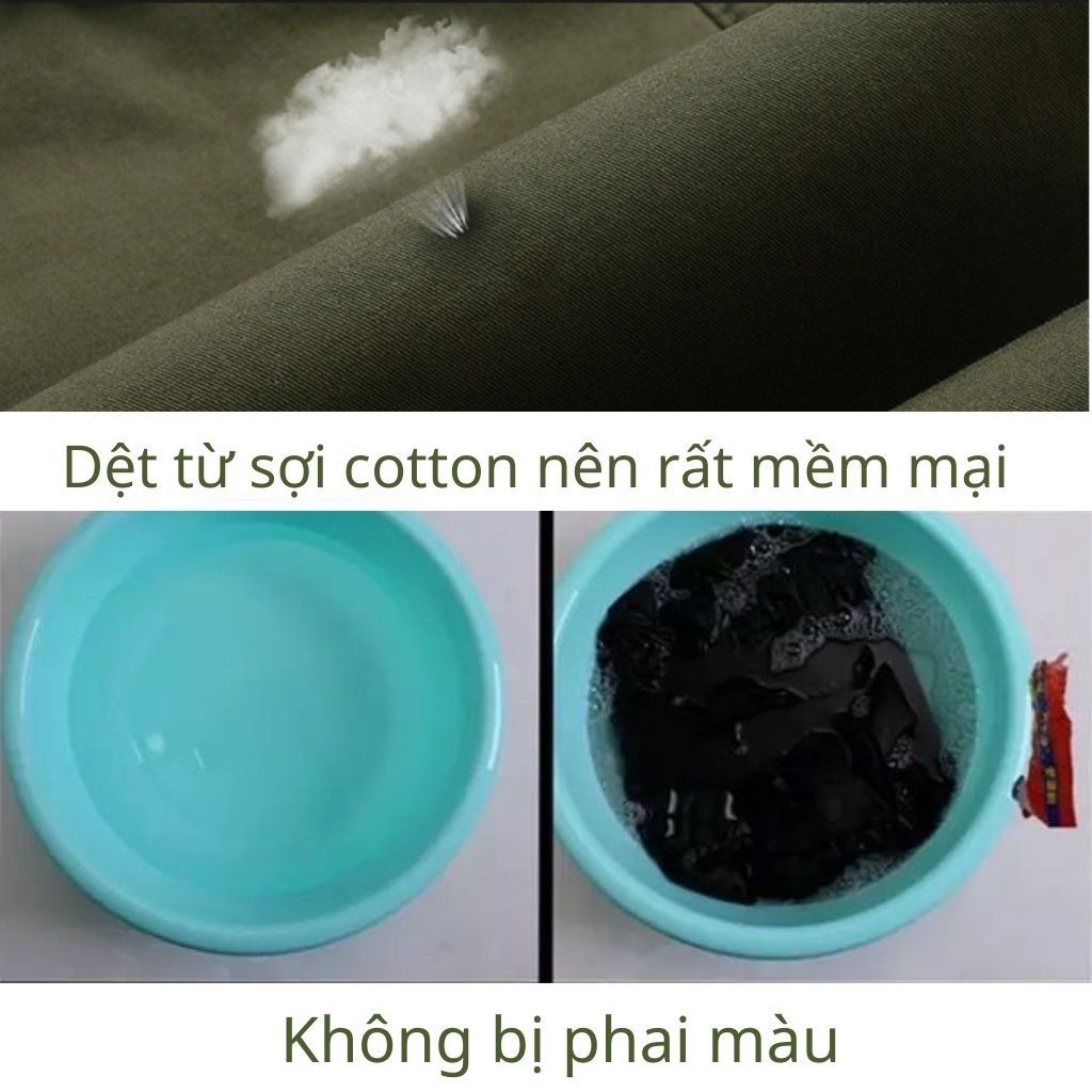 Quần Kaki Nam túi hộp thời trang lính (đen)