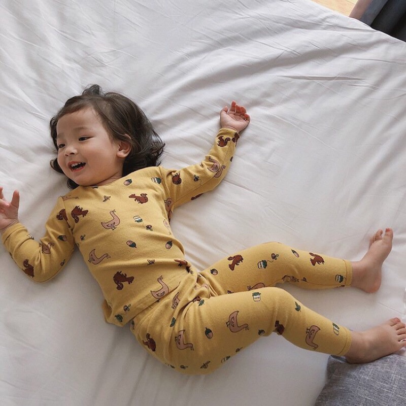 S012 - Bộ quần áo thu đông dài tay cho bé gái, bé trai Ambb kids size 80 -140