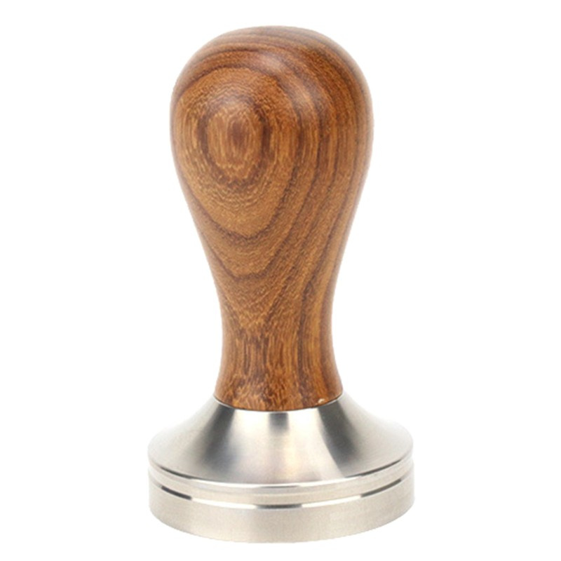 HO 304 Stainless Steel Base Coffee Powder Hammer Wooden Handle Tamper 51/53/58mm Espresso Coffee Accessories