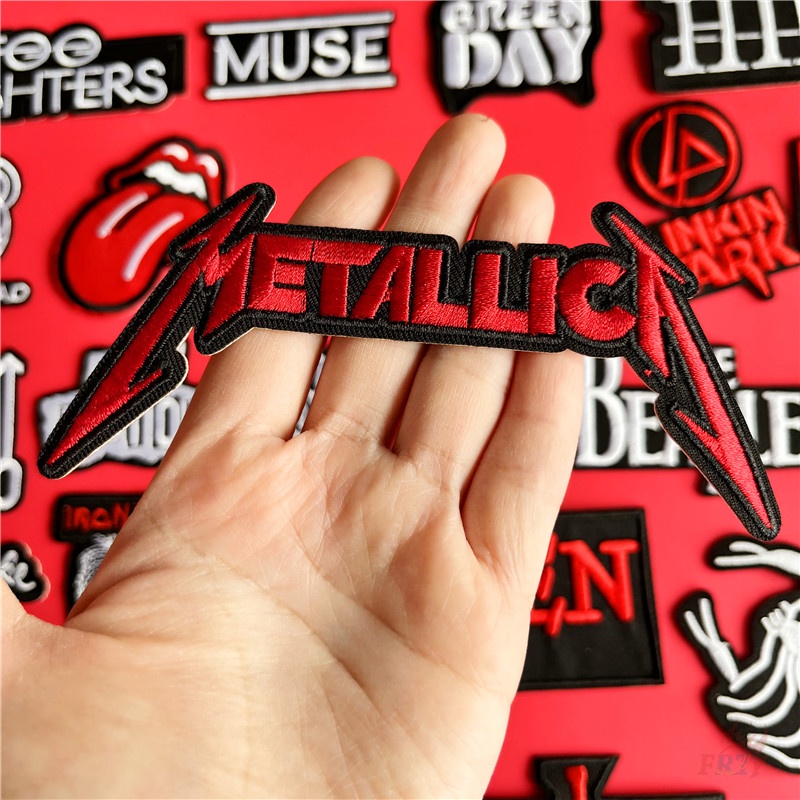 ♚ Miếng Dán Kim Loại Phong Cách Rock 06-On Chất Lượng ♚ 1 Sticker Ủi Thêu Hình Rock N Roll