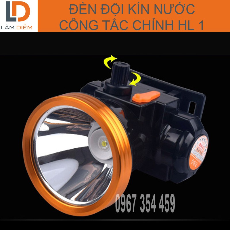 Đèn pin đội đầu sạc kín nước công tắc chỉnh HL1