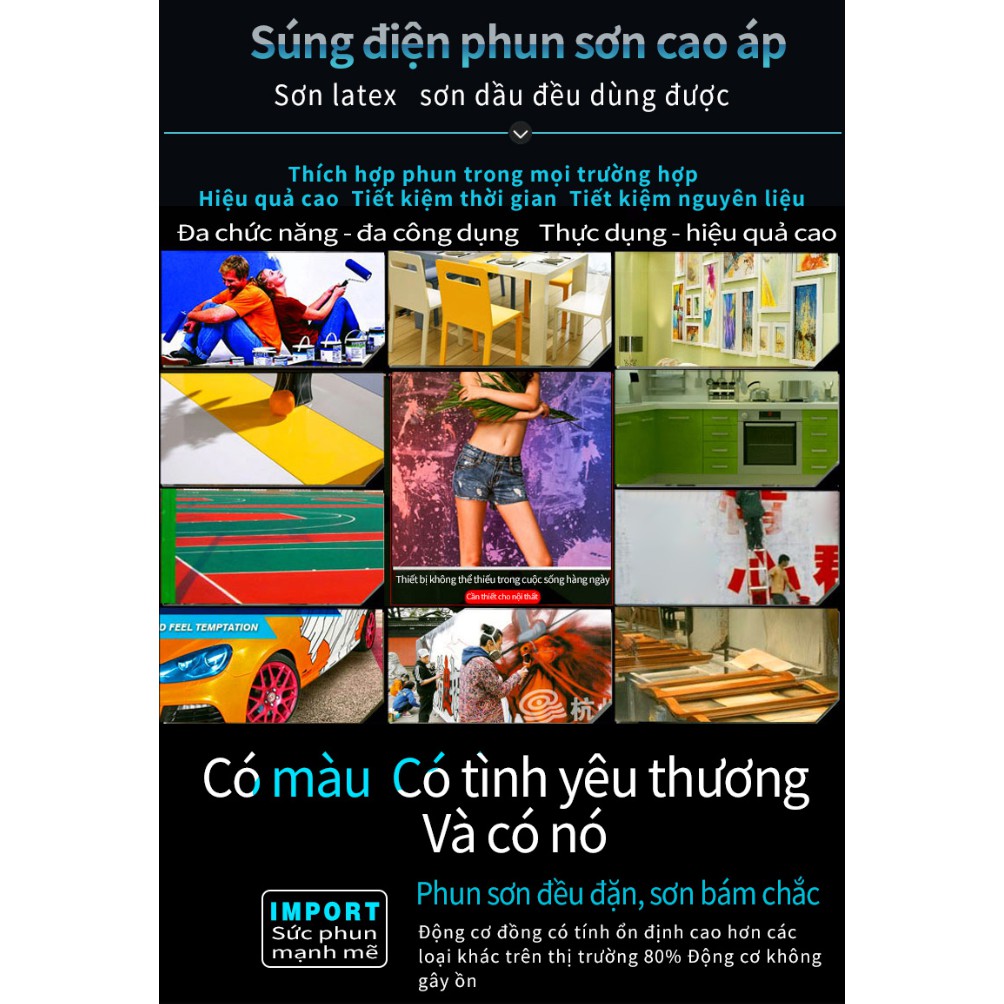 Máy phun sơn điện cao áp đa năng (Sơn dầu , sơn nước , sơn PU) - Home and Garden