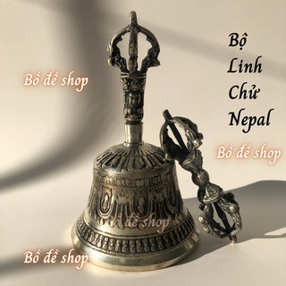 BỘ CHUÔNG VÀ CHÀY KIM CANG NEPAL BẰNG ĐỒNG TRÁNG BẠC CAO CẤP