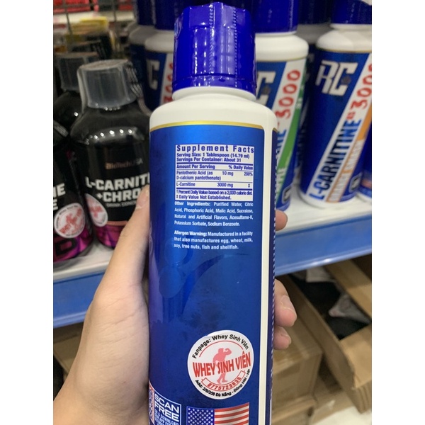 Giảm Mỡ Đốt Mỡ Nhanh Cực Mạnh An Toàn Ronnie Coleman L - Carnitine 3000 Từ Mỹ
