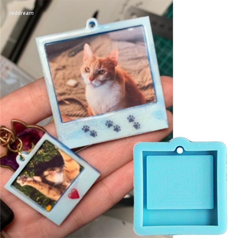 Creative Photo Frame Keychain Epoxy Resin Mold Handmade Pendants Silicone Mo