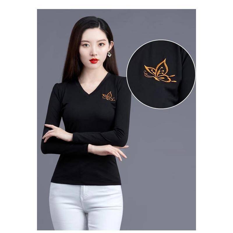 Áo thun tay dài plus size cho phụ nữ trung niên