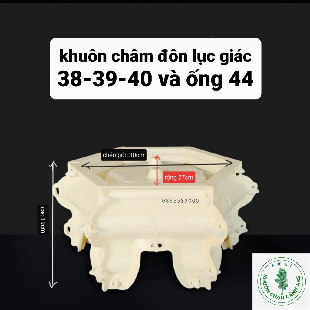 Khuôn đúc chậu cảnh lục giác 38 và chân đôn