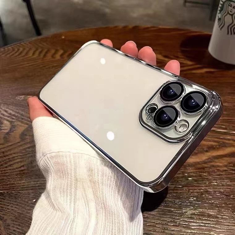Ốp Điện Thoại Mềm Trong Suốt Viền Thẳng Cho iPhone 14 pro max 11 13 pro max 12 pro max