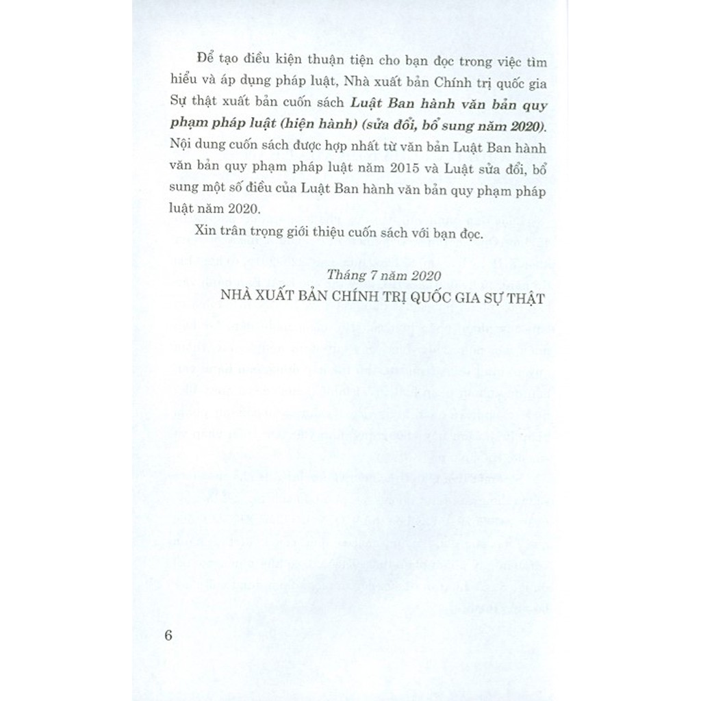 Sách - Luật Ban Hành Văn Bản Quy Phạm Pháp Luật (Hiện hành) (Sửa đổi, bổ sung năm 2020) | BigBuy360 - bigbuy360.vn