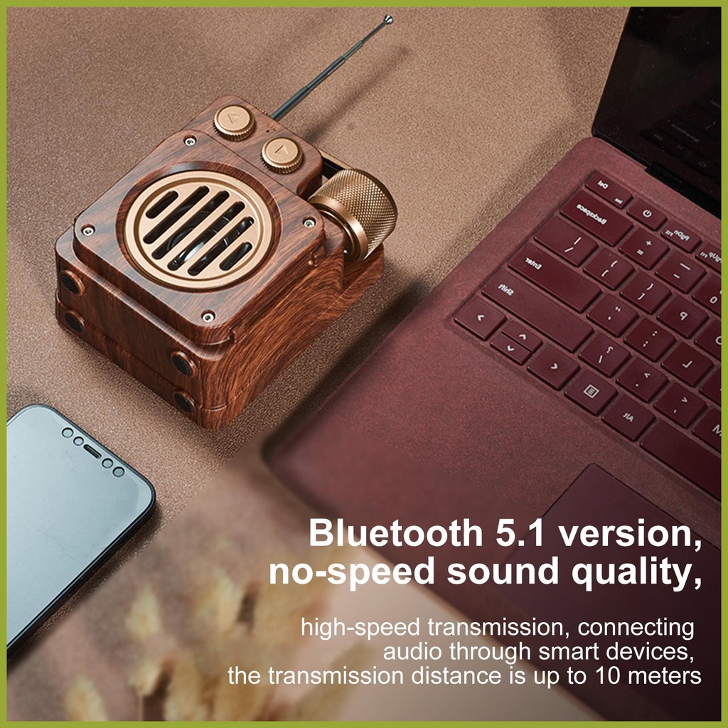 Loa Bluetooth 5.1 Âm Thanh Hay Phong Cách Retro Và Phụ Kiện