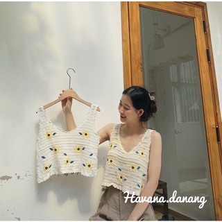 Croptop len hoa cúc (HÌNH THẬT SHOP CHỤP)