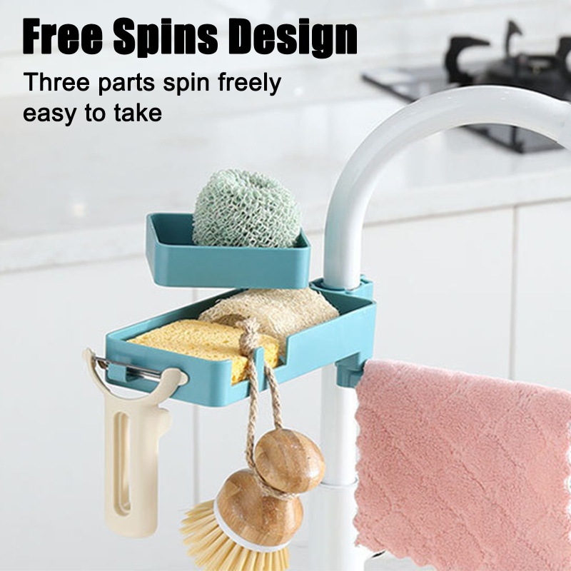 Giá Đỡ Bọt Biển Rửa Chén Màu Xanh Dương / Xám Nhạt Tiện Dụng Cho