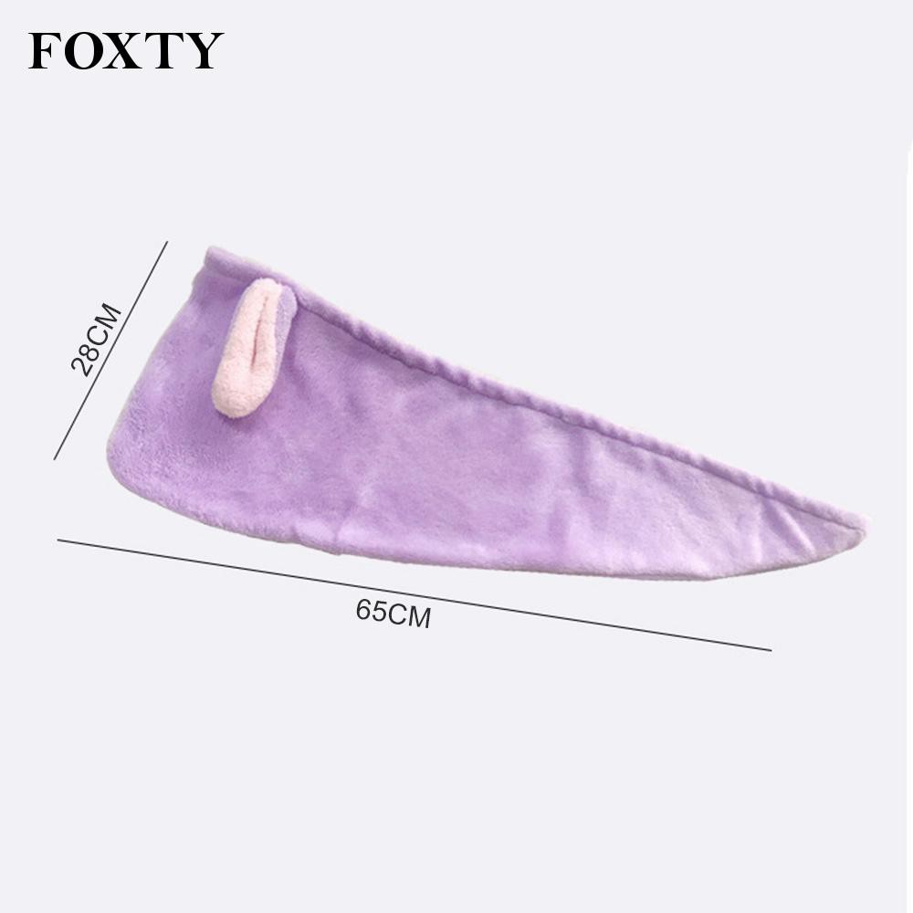 foxty Hair Towel Wrap Quick-Drying Quick Absorbent For Women Coral Fleece Portable With Button Design Amazing