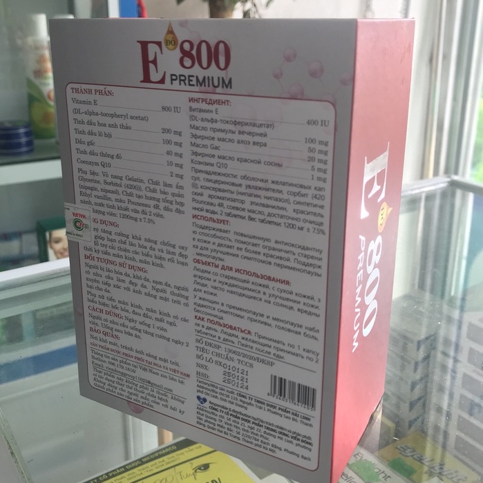 ✅ Viên uống Vitamin E đỏ 800 premium hỗ trợ làm đẹp da, chống lão hóa da, sạm da