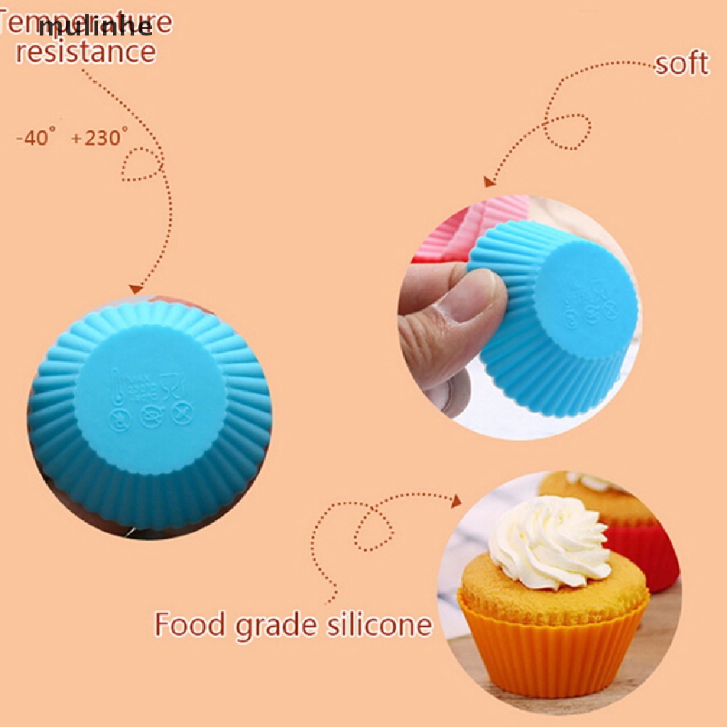 Set 6 Khuôn Silicon Làm Bánh Cupcake Tiện Dụng