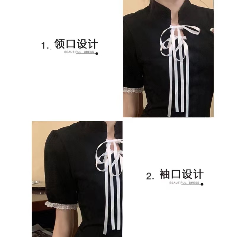 Đầm sườn xám Perty dáng ngắn thời trang Hàn Quốc cho nữ