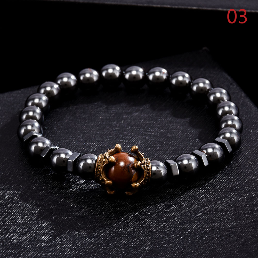 Vòng Tay Chuỗi Hạt Đá Mắt Hổ Tự Nhiên 21 Cái 8mm