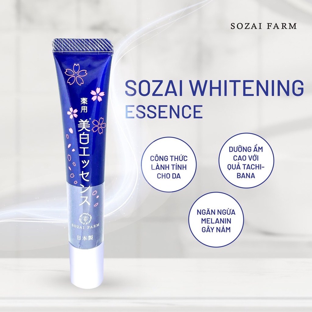 [MỚI] Serum dưỡng trắng da Whitening Sozai Farm Nhật Bản 20g