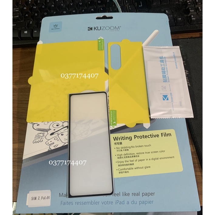 Bộ 3 Miếng dán Kuzoom cho Samsung Z FOLD 4 5G Bảo vệ máy toàn diện
