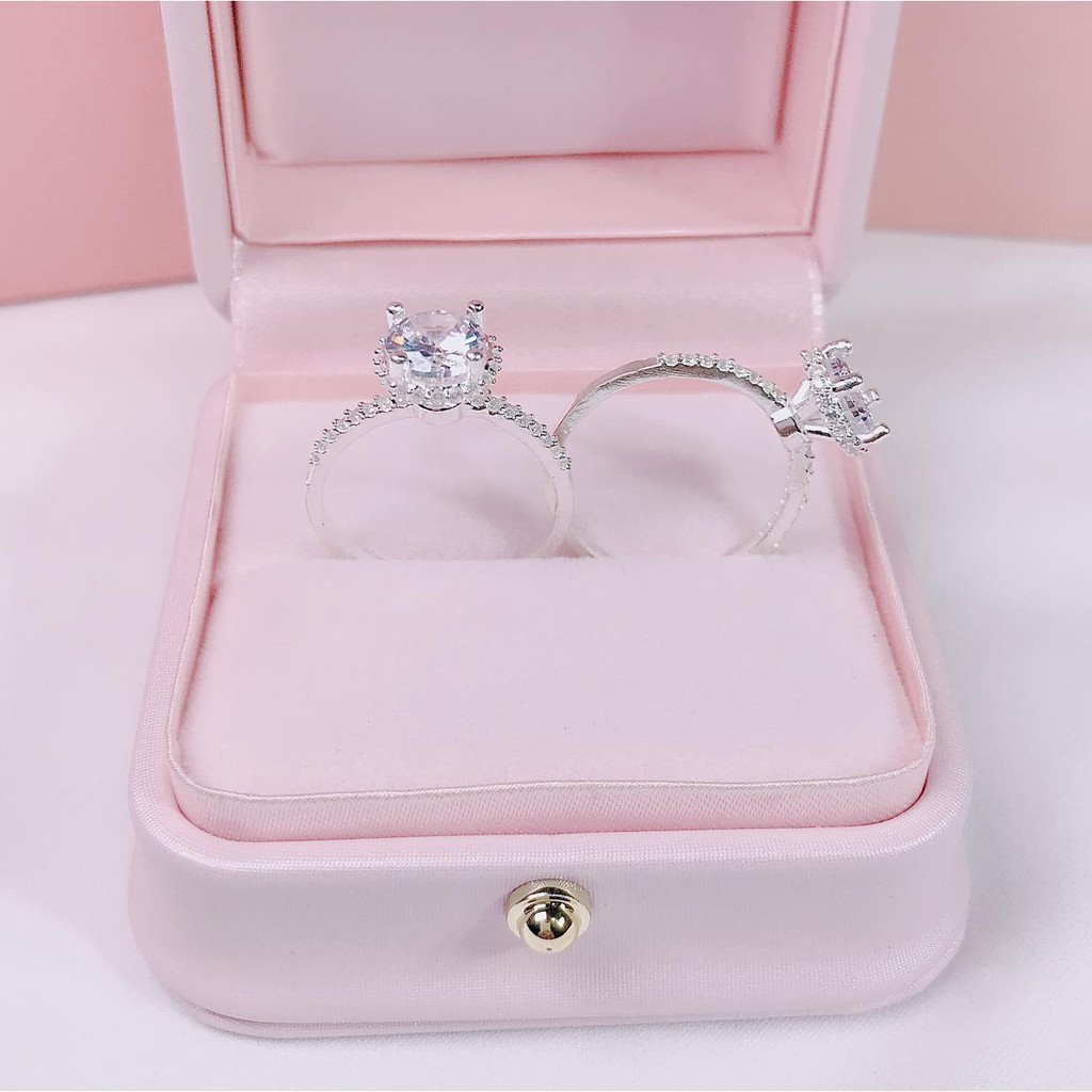 nhẫn nữ , bạc cao cấp đính đá , sáng lấp lánh TS tân bạc