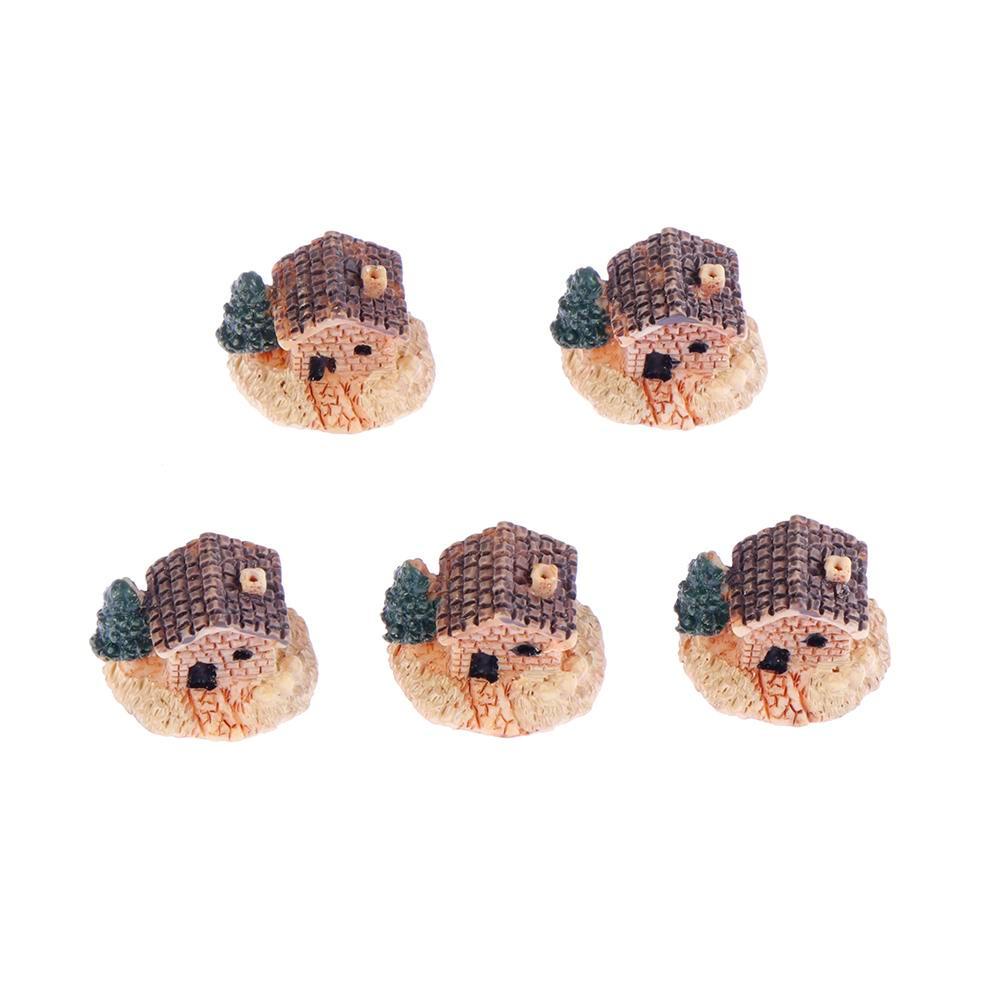Set 5 Mô Hình Ngôi Nhà Mini Trang Trí Tiểu Cảnh DIY