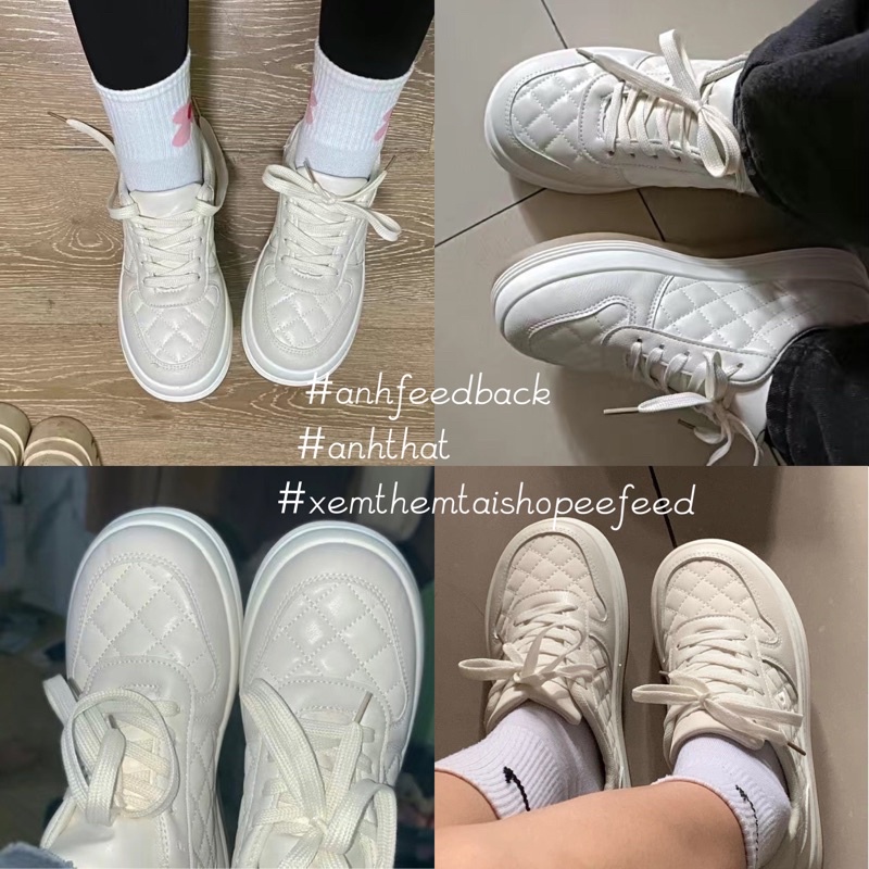 Giày thể thao nữ màu trắng chất da mềm, giày sneaker nữ basic màu trắng đế chống trượt dễ phối đồ