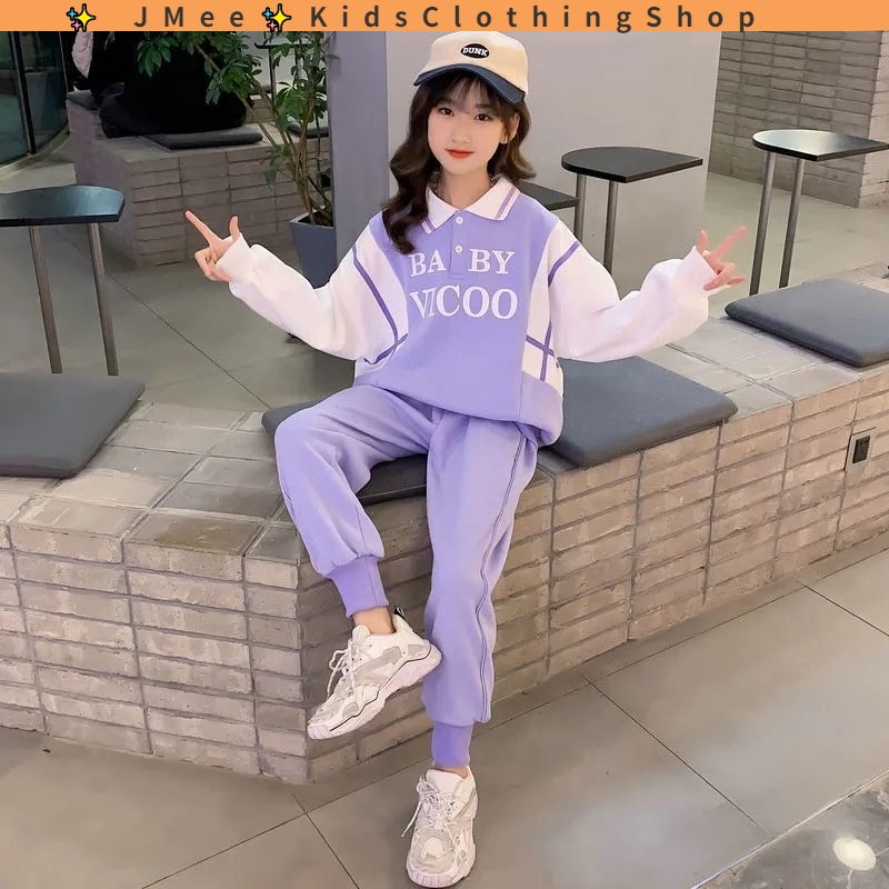 Set Đồ Thể Thao Hai Món Thời Trang Mùa Xuân Cho Bé Gái 3-14 Tuổi