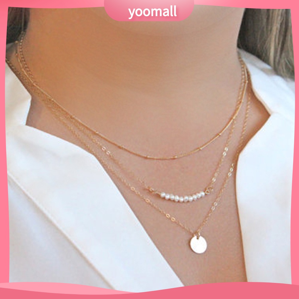 Dây Chuyền Nhiều Lớp Mặt Hình Đồng Xu Cho Nữ