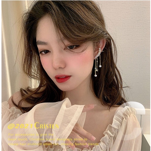 Bông tai đính ngọc trai giả sang trọng phong cách Âu Mỹ