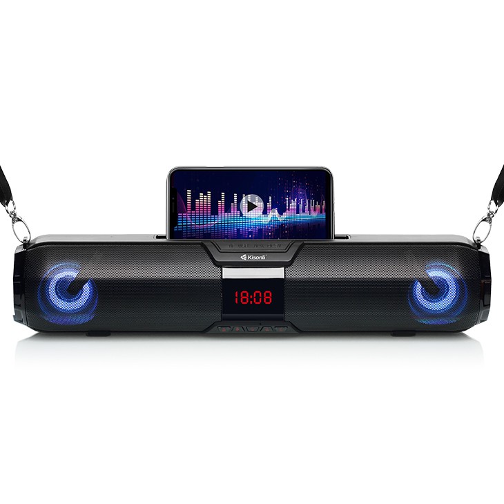 Loa bluetooth soundbar Kisonli LED-900 TWS kết nối cùng lúc 2 loa - tích hợp màn hình LCD hiện giờ (nhiều màu)