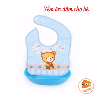 Yếm ăn dặm silicon cổ mềm an toàn cho bé siêu cute