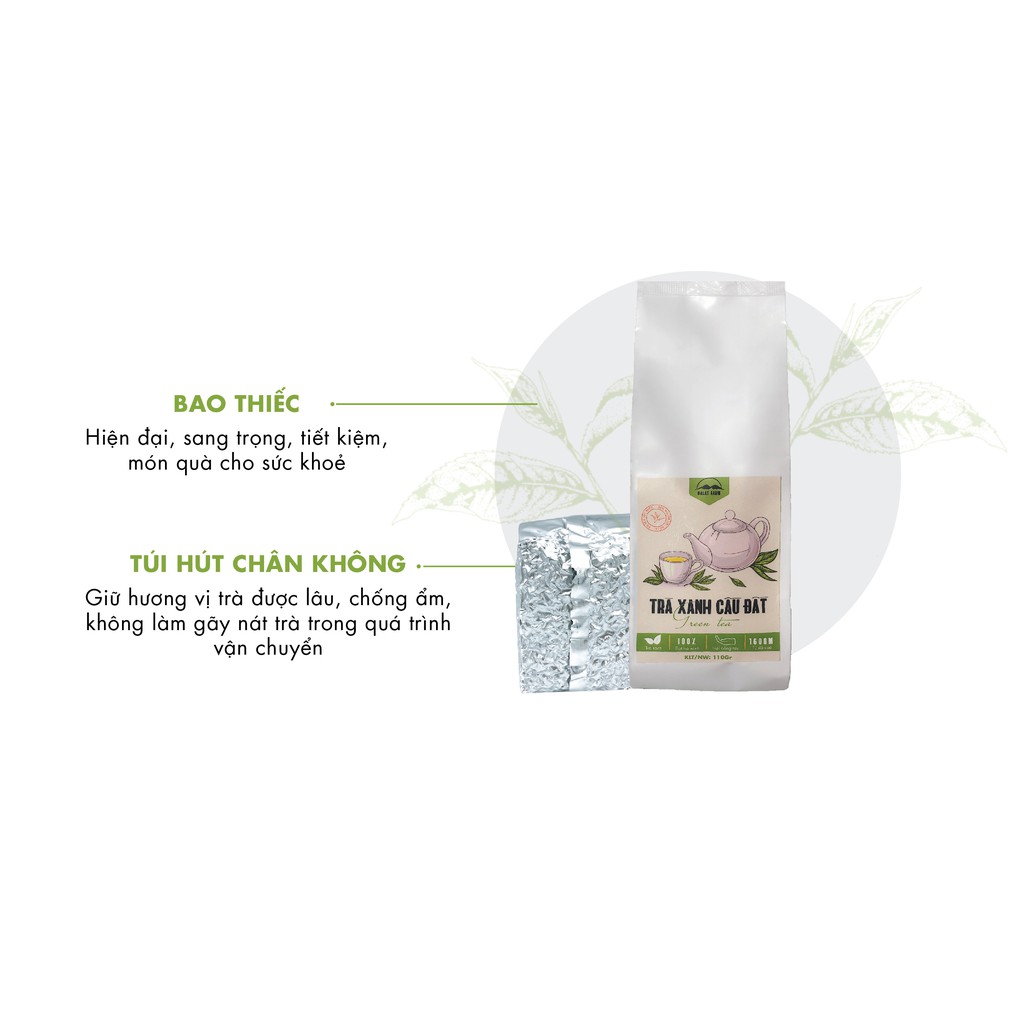 Trà Xanh Cầu Đất Dalat Farm - Túi thiếc 110Gr