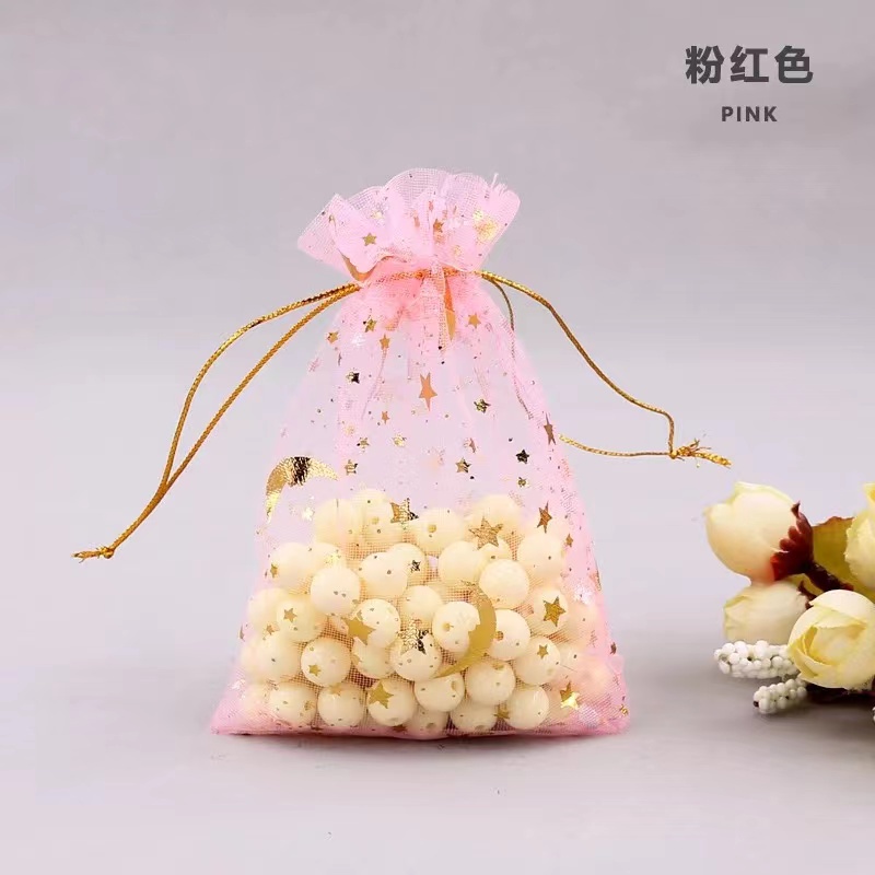 [Coisíní] Set 2 Túi Lưới Họa Tiết Ngôi Sao Mặt Trăng Đựng Bánh Kẹo Quà Tặng Giáng Sinh Hot