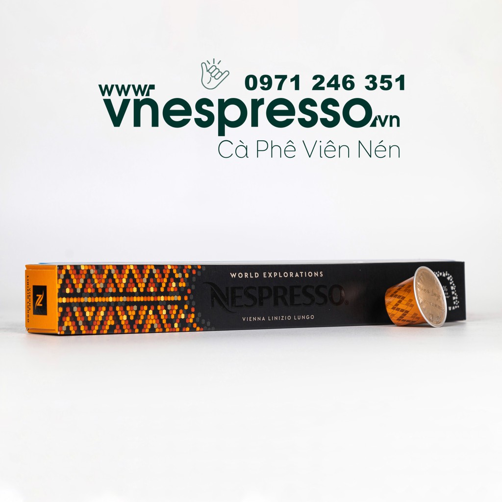 Viên nén cà phê Nespresso dòng LUNGO - Nespresso World Explorations - Định dạng dài - Hộp 10 viên