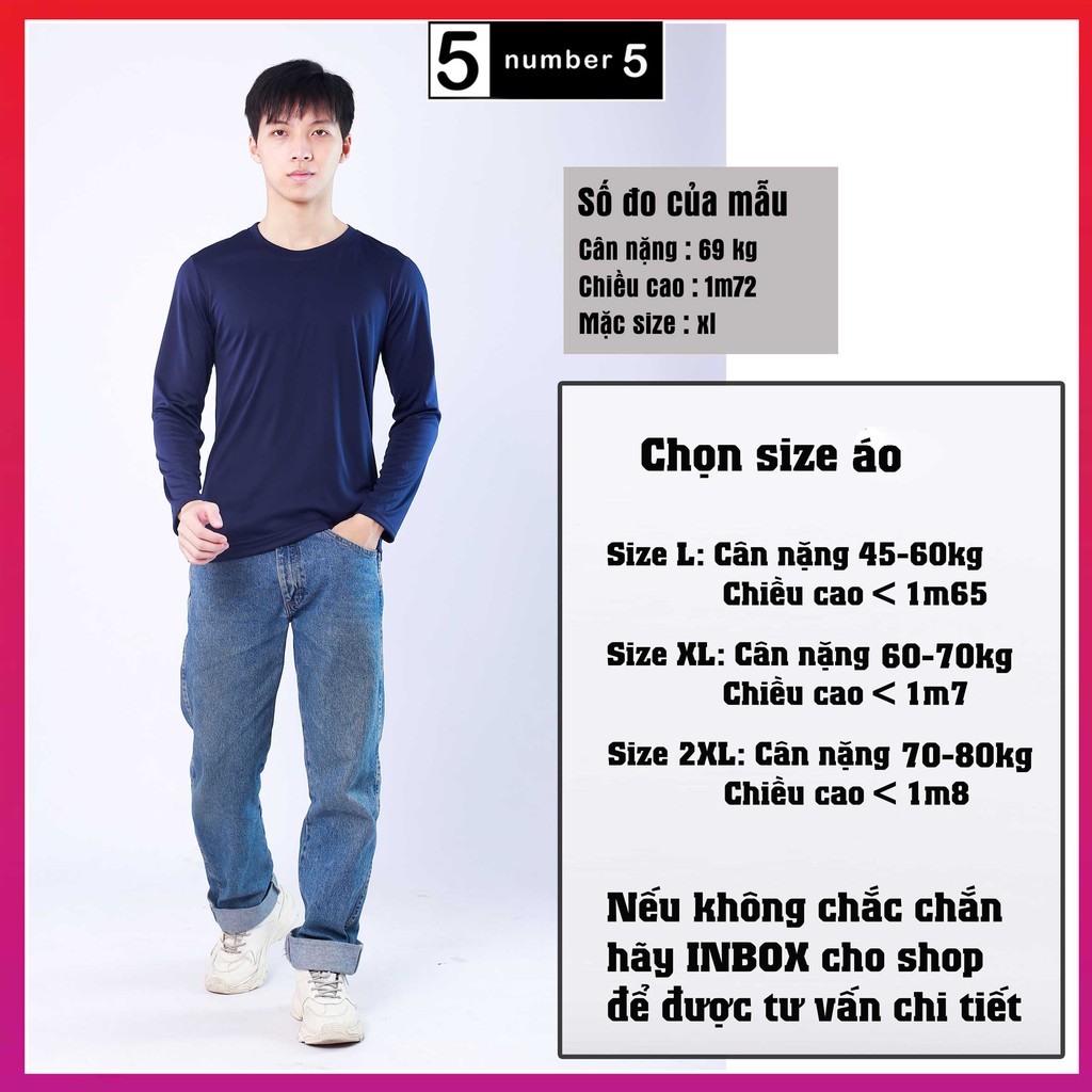 Áo Thun Nam Dài Tay Number5 Áo Giữ Nhiệt Nam Co Dãn 4 Chiều Hàng Cao Cấp