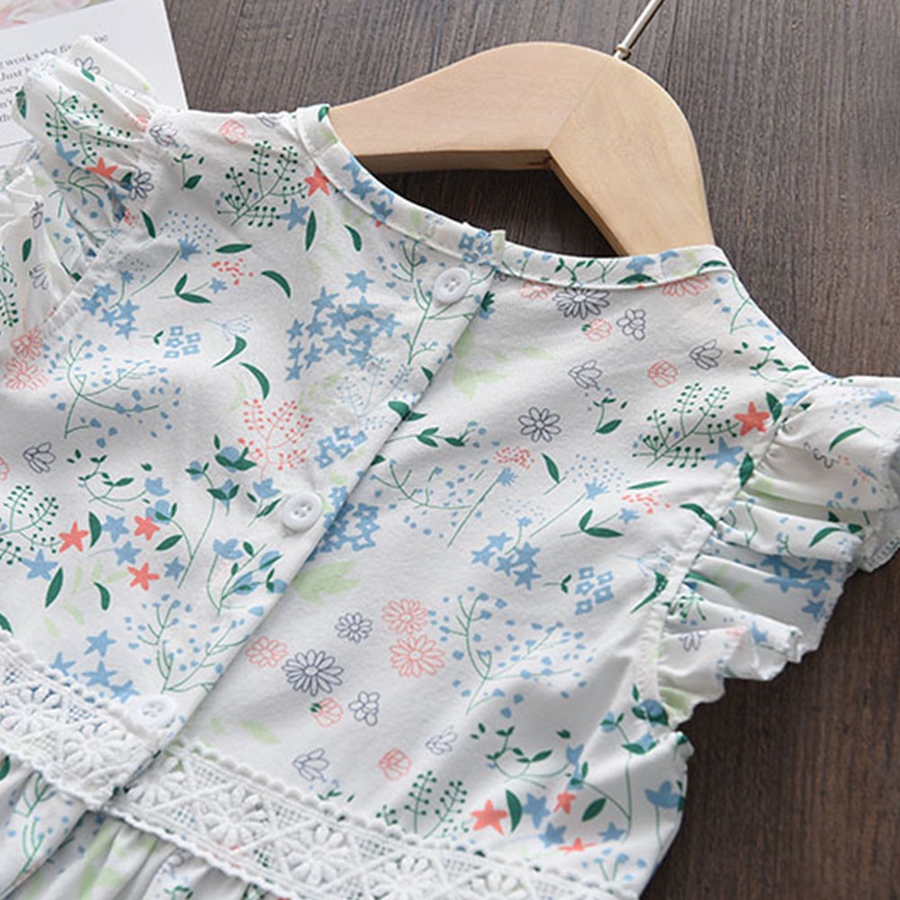 Đầm công chúa Bear Leader in họa tiết hoa từ cotton thời trang mùa hè cho bé gái 3-8 tuổi