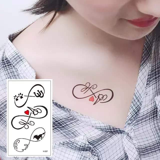 Hình xăm dán tattoo mini  vô cực x527.Xăm dán tatoo mini tạm thời, size <10x6cm