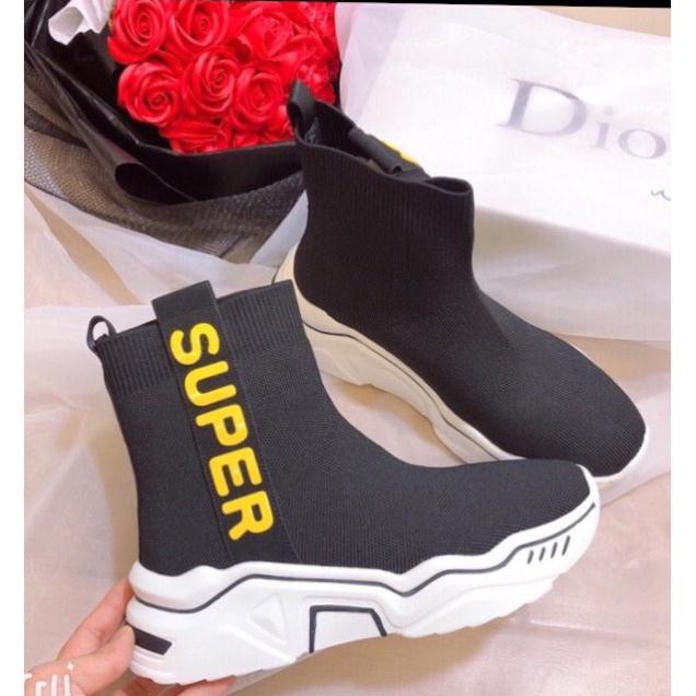 Giầy sneaker cao cổ màu đen viền cổ mix chữ đen vàng trắng > ⛑ " $