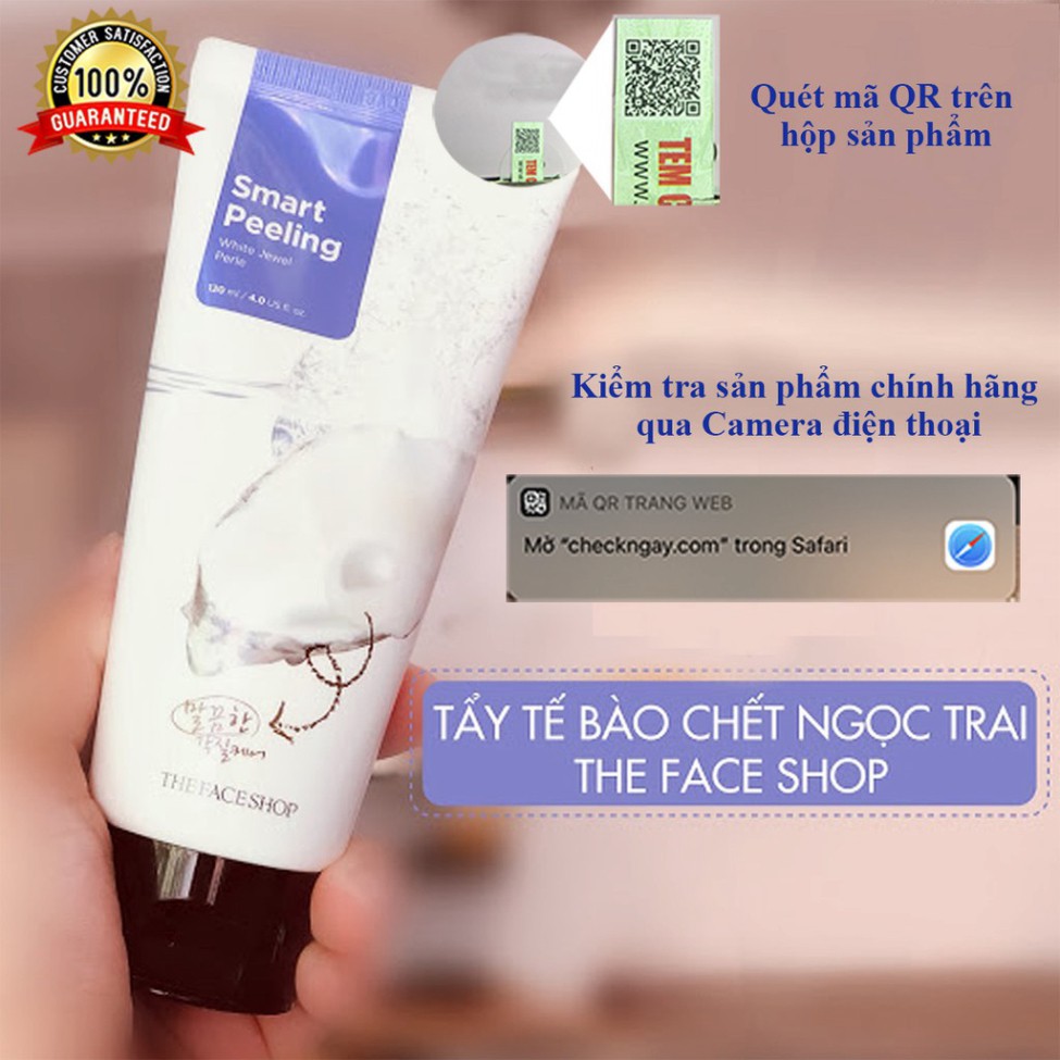 [ FreeShip ] Tẩy tế bào chết ngọc trai The Face Shop Smart White Jewel Peeling 120ml