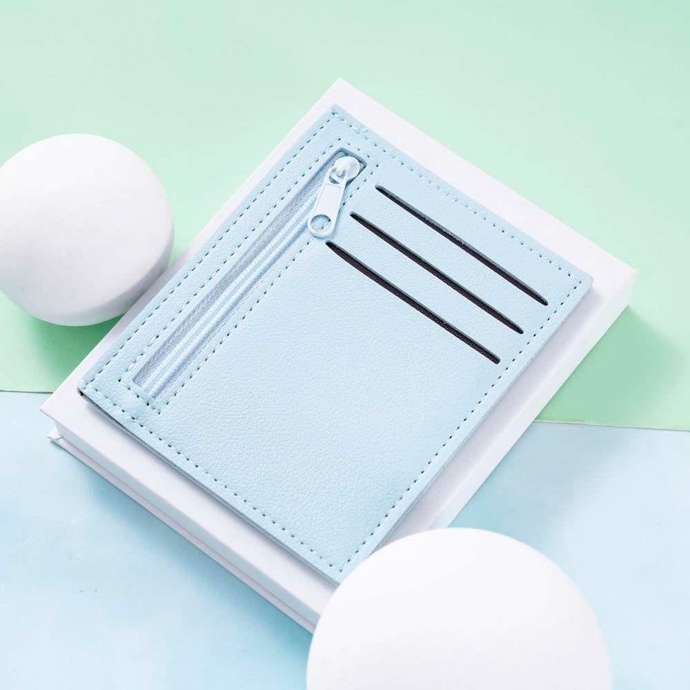 Qqmall Ví Đựng Thẻ/Tiền Xu/Thẻ ID/Tiền Xu Mini Nhiều Màu Sắc Phong Cách Hàn Quốc Có Khóa Kéo Dành Cho Học Sinh