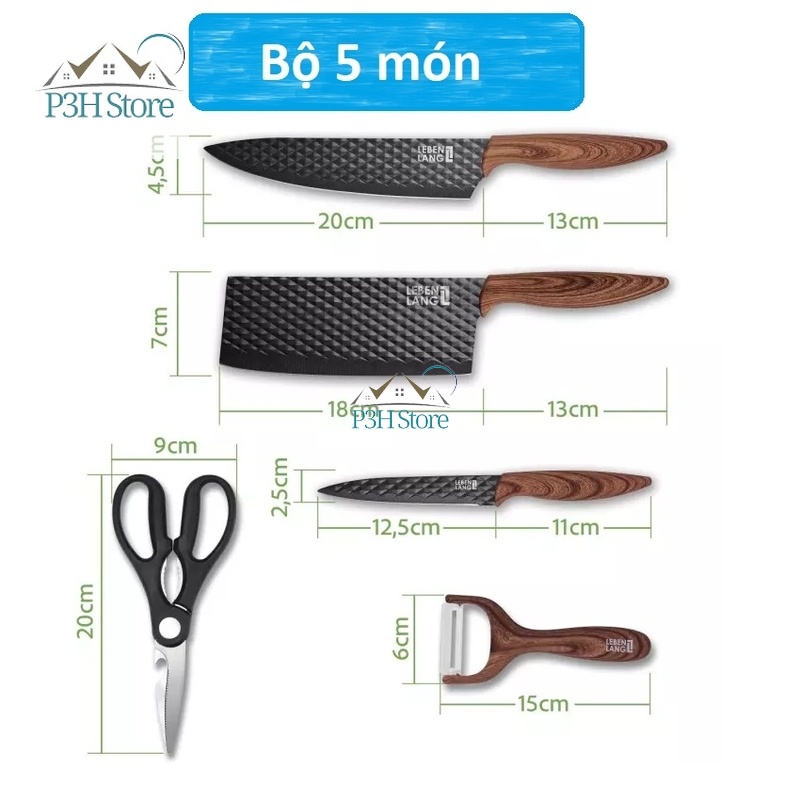 Bộ dao Lebenlang 5 món và 7 món LBK2395 LBK2397