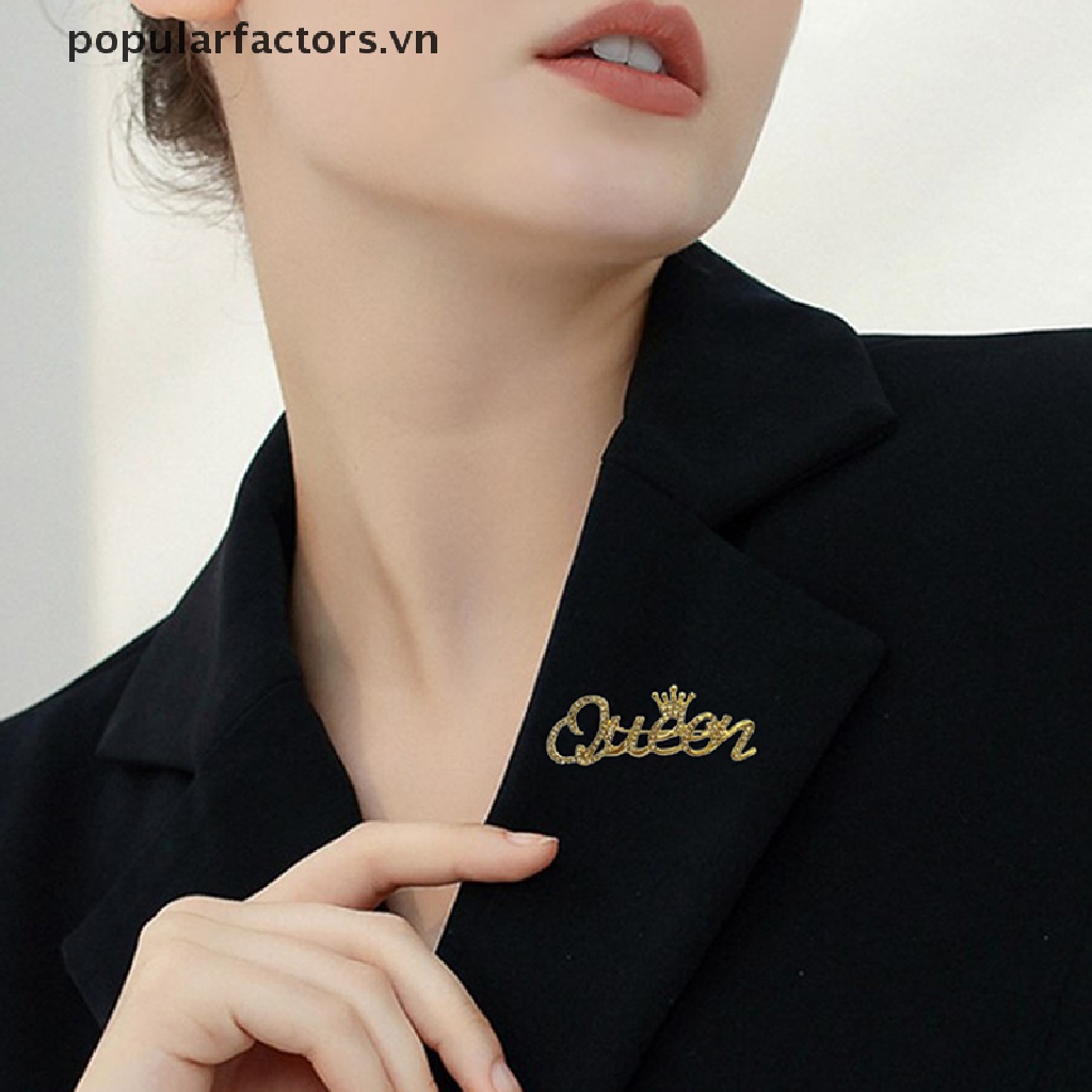 Ghim Cài Áo 2 Màu Hình Vương Miện Đính Đá Thời Trang
